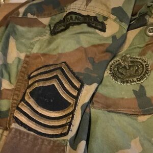 Camouflage Military Jacket with Patches small size